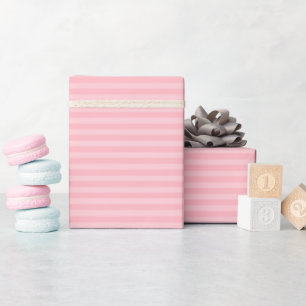 Blush Pink Monochromatic Stripe Wrapping Paper
