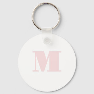 Blush Pink Monogram Initial Modern Keychain