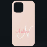 Blush Pink Monogram Personalized Elegant iPhone 12 Pro Max Case<br><div class="desc">Pretty and pastel pink blush monogram IPhone 12 Pro Max case. A soft and calming colour.  For the classic and stylish woman.</div>