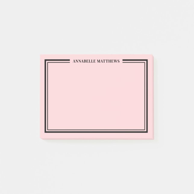 Blush Pink Monogram Post-it Notes (Front)