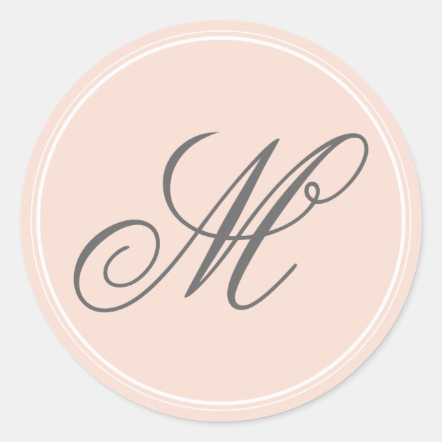Blush Pink Monogram Stickers (Front)