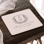 Blush Pink Monogram Wedding Floral Crest Elegant Square Paper Coaster<br><div class="desc">Make your wedding feel even more special with our Blush Pink Monogram Wedding Floral Crest Elegant Square Paper Coaster. This soft, romantic design features a delicate floral crest and a personalized monogram printed on a pretty blush pink background. It's perfect for cocktail hour, dinner tables, or the bar — anywhere...</div>