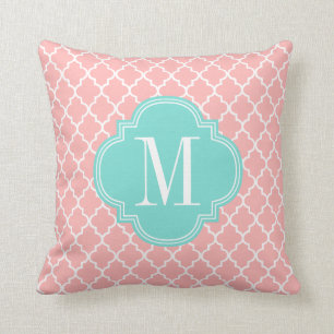 Blush Pink Moroccan Tiles Lattice Personalized Throw Pillow