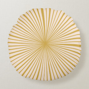Blush Pink Mustard Wheel Round Pillow