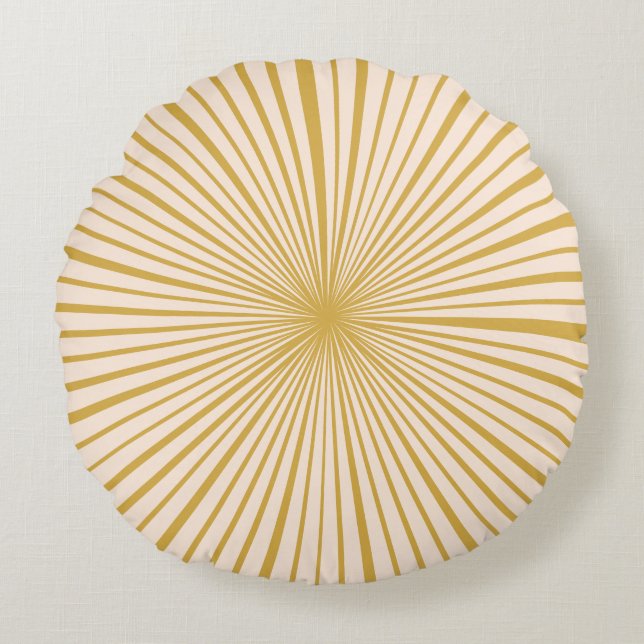 Blush Pink Mustard Wheel Round Pillow (Front)