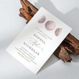 Blush Pink Mystical Moon   Elegant Photo Wedding Invitation