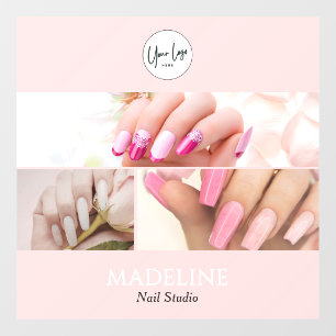 Blush Pink Nail Studio Logo Photo Window Cling