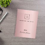 Blush pink name business logo elegant 2025 planner<br><div class="desc">A feminine blush pink background.  Personalize and add your business,  company logo,  a text,  year and personal name.  If you want it without text,  use your back-space key to delete.</div>