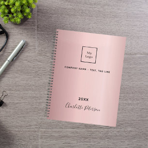 Blush pink name business logo elegant 2026 planner