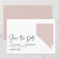 Blush Pink Nevada Map Modern Minimalist Script