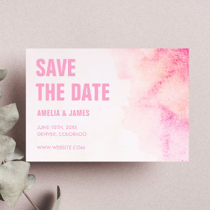 Blush Pink Ombre Dusty Rose Watercolor Typography Save The Date