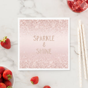 Blush Pink Ombre Glitzy Glitter Sparkle    Napkin