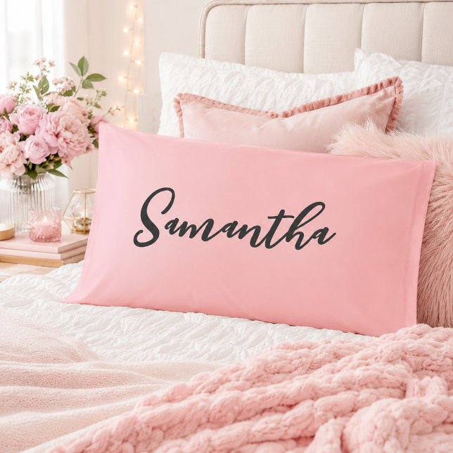 Blush Pink Ombre Script Name  Pillowcase (Creator Uploaded)