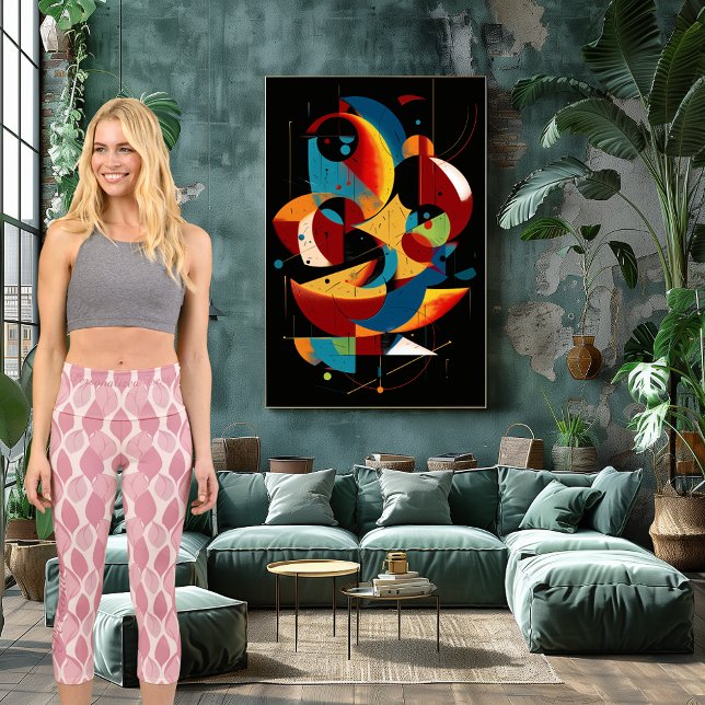 Blush Pink Organic Flow – Elegant Soft Pattern Capri Leggings (Creator Uploaded)