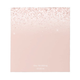 Blush Pink Our Wedding Dated Notepad