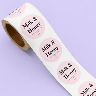 Blush Pink Packaging Candle Brand Handmade Classic Round Sticker