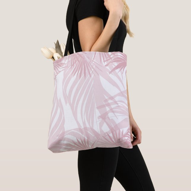 Blush Pink Palm Bliss 1 #tropical #art Tote Bag (Close Up)