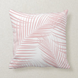 Blush Pink Palm Leaves Dream Cali Summer Vibes #2 Throw Pillow