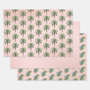 Blush Pink Palm Tree   Wrapping Paper Sheet