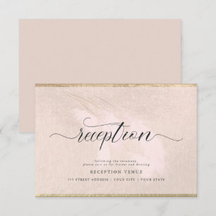 Blush Pink Pampas Grass Calligraphy Reception Invitation