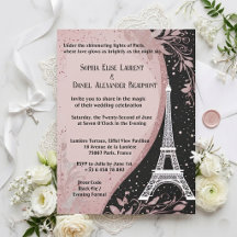 Blush Pink Parisian Night Silver Romantic Wedding