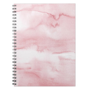 Blush Pink Pastel Marble Watercolour Notebook