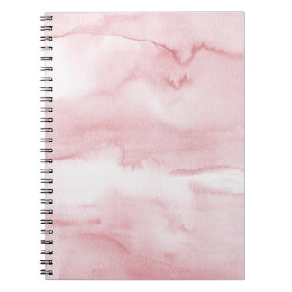 Blush Pink Pastel Marble Watercolour Notebook