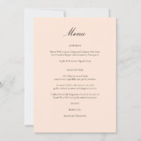 Blush Pink Pastel Menu