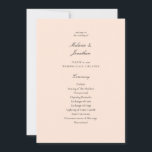 Blush Pink Pastel Wedding Ceremony Program<br><div class="desc">Have a simple,  minimalist wedding ceremony program with this wedding ceremony rustic blush pink pastel wedding program card.</div>