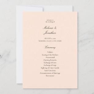 Blush Pink Pastel Wedding Ceremony Program
