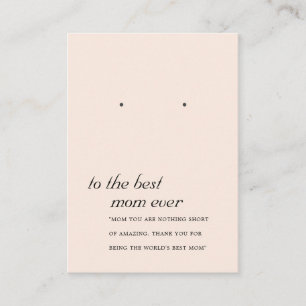 BLUSH PINK PEACH MOM GIFT EARRING DISPLAY CARD