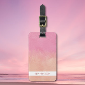 Blush Pink Peach Stylish Luxury Abstract Chic Cute Luggage Tag