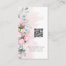Blush Pink Peonies and Greenery QR Info Code