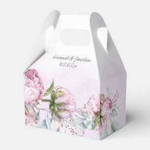 Blush Pink Peonies and Sage Greenery Wedding Favou Favor Box