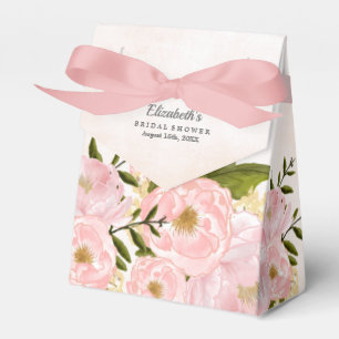 Blush Pink Peonies Bridal Shower Favour Boxes