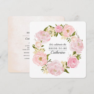 Blush Pink Peonies Bridal Shower Invitation