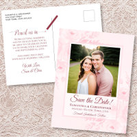 Blush Pink Peonies & Photo Wedding Save the Date