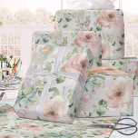 Blush Pink Peonies Succulents & Eucalyptus Vines Wrapping Paper Sheet<br><div class="desc">A blush pink watercolor painted wrapping paper featuring pink peonies,  succulents and eucalyptus greenery.</div>