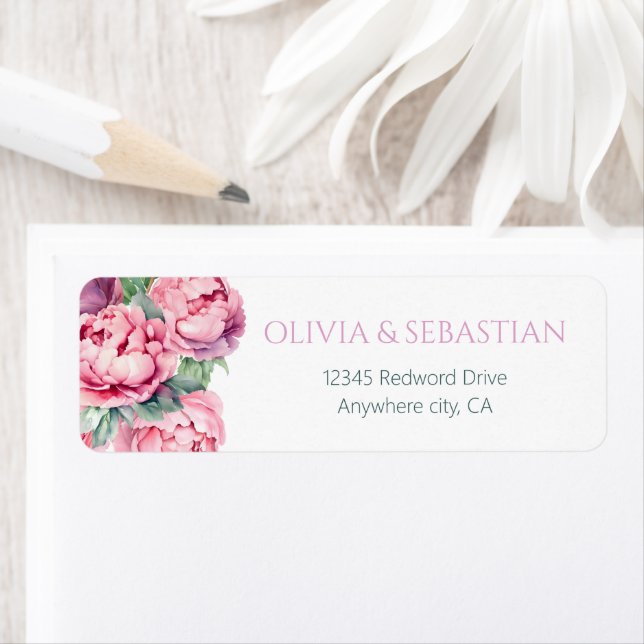 Blush Pink Peonies Watercolor Wedding  (Insitu)
