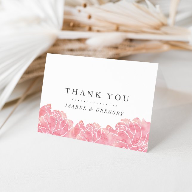 Blush Pink Peonies Wedding Thank You (Creator Uploaded)