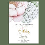 Blush Pink Peony 90th Birthday Invitation<br><div class="desc">Celebrate a remarkable milestone with this elegant Blush Pink Peony 90th Birthday Invitation for women. Featuring soft blush pink peonies and a sophisticated design, this invitation exudes timeless charm and grace. Perfect for honouring a loved one’s special day, it can be easily customized with your own text, date, and event...</div>