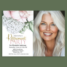 Blush Pink Peony Retirement Party Invitation