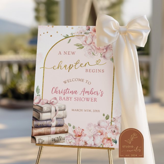 Blush Pink Peony Storybook Theme Bridal Shower  Poster (Creator Uploaded)