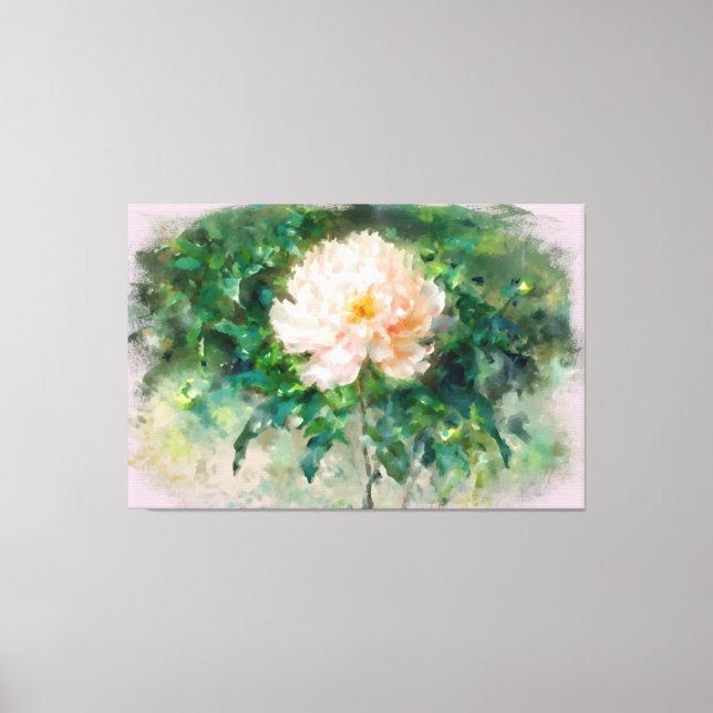 *~*  Blush Pink Peony TV2 Stretched Canvas Print (Front)