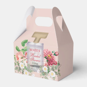 Blush Pink Perfume Bottle Floral Bridal Shower  Favor Box