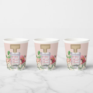 Blush Pink Perfume Bottle Floral Bridal Shower  Paper Cups