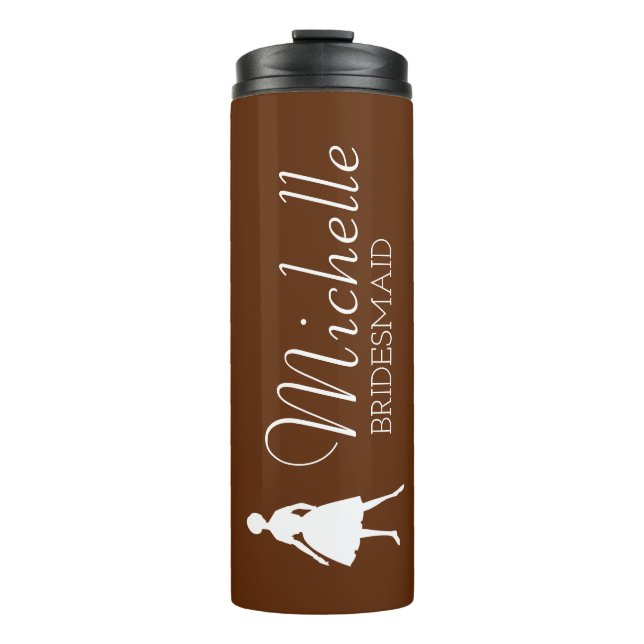 Blush Pink Personalized Bridesmaid  Thermal Tumble Thermal Tumbler (Front)