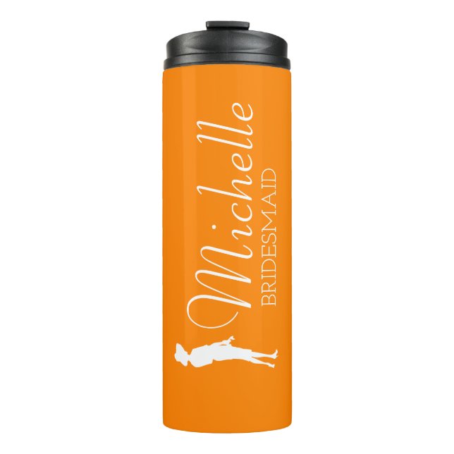 Blush Pink Personalized Bridesmaid  Thermal Tumble Thermal Tumbler (Front)