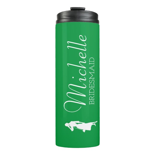 Blush Pink Personalized Bridesmaid  Thermal Tumble Thermal Tumbler (Front)