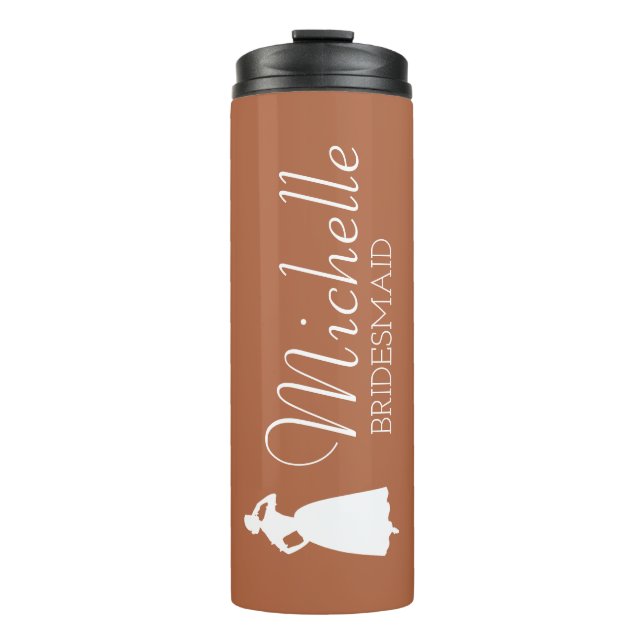 Blush Pink Personalized Bridesmaid  Thermal Tumble Thermal Tumbler (Front)
